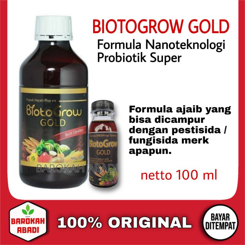 BIOTOGROW GOLD 100 Pupuk hayati nanoteknologi probiotik super