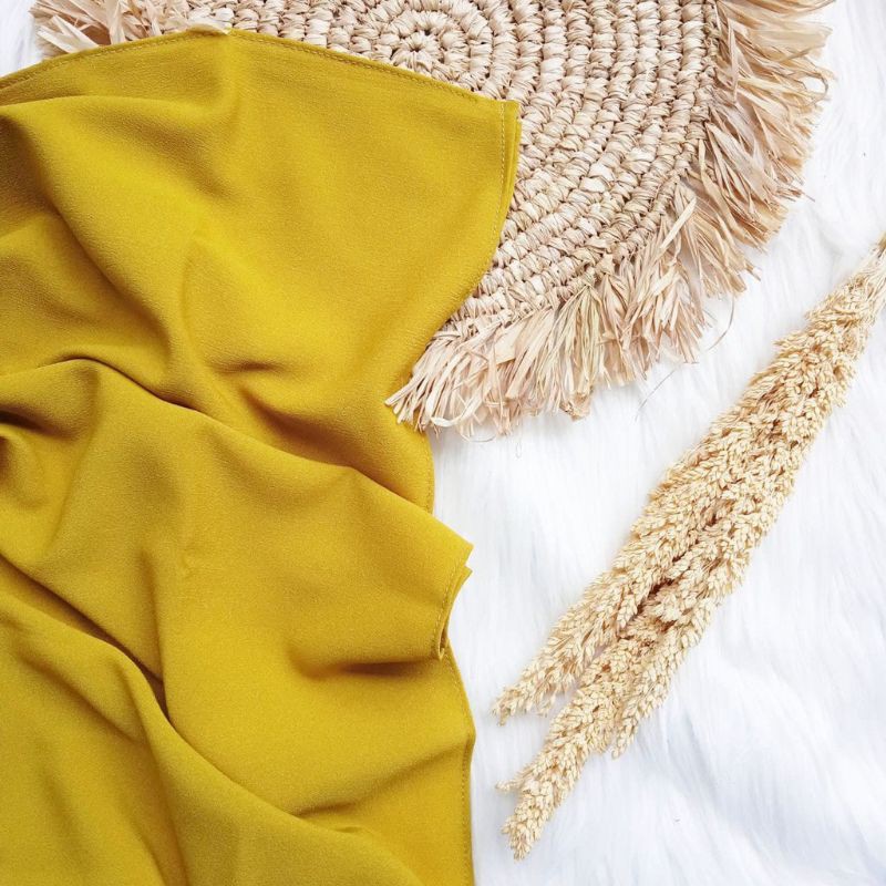 Pasmina Diamond Ceruty 180x75 Pashmina Panjang sabyan Basic Non Instan hijab Terlaris-Pashmina Lemon