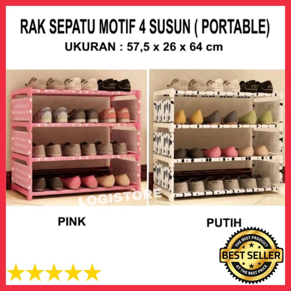 Rak Sepatu Ukuran JUMBO Motif Lucu Rak Sepatu Portable Rak Sepatu Susun Rak Susun Portable Rak Sepat