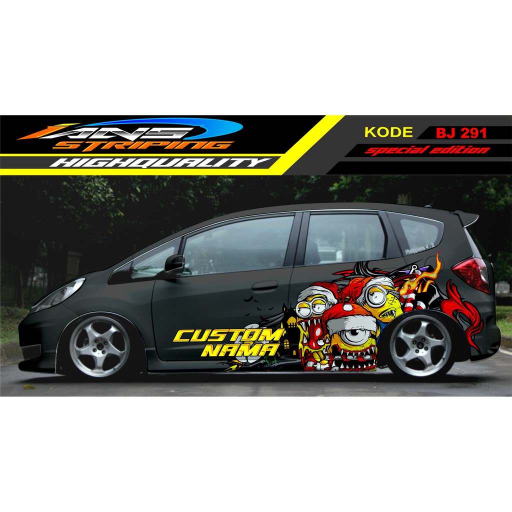 DECAL STIKER MOBIL JAZZ, STIKER HONDA JAZZ / STIKER MOBIL JAZZ, BRIO / STIKER MOBIL MINION