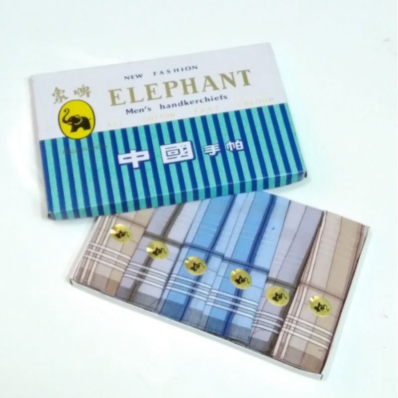 6PCS SAPUTANGAN DEWASA GAJAH MUDA 30X30cm-SAPUTANGAN DEWASA ELEPHANT