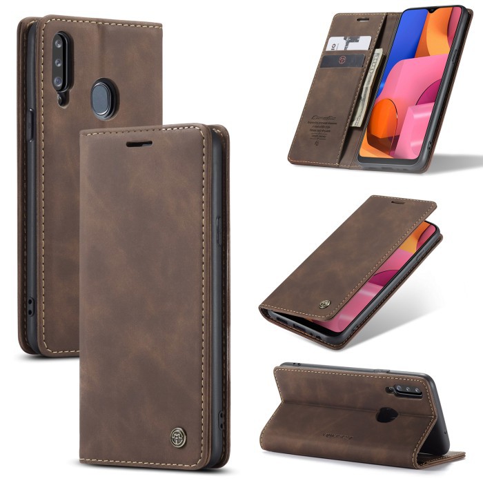 SAMSUNG A20S LEATHER FLIP WALLET CASE DOMPET MAGNETIC COVER