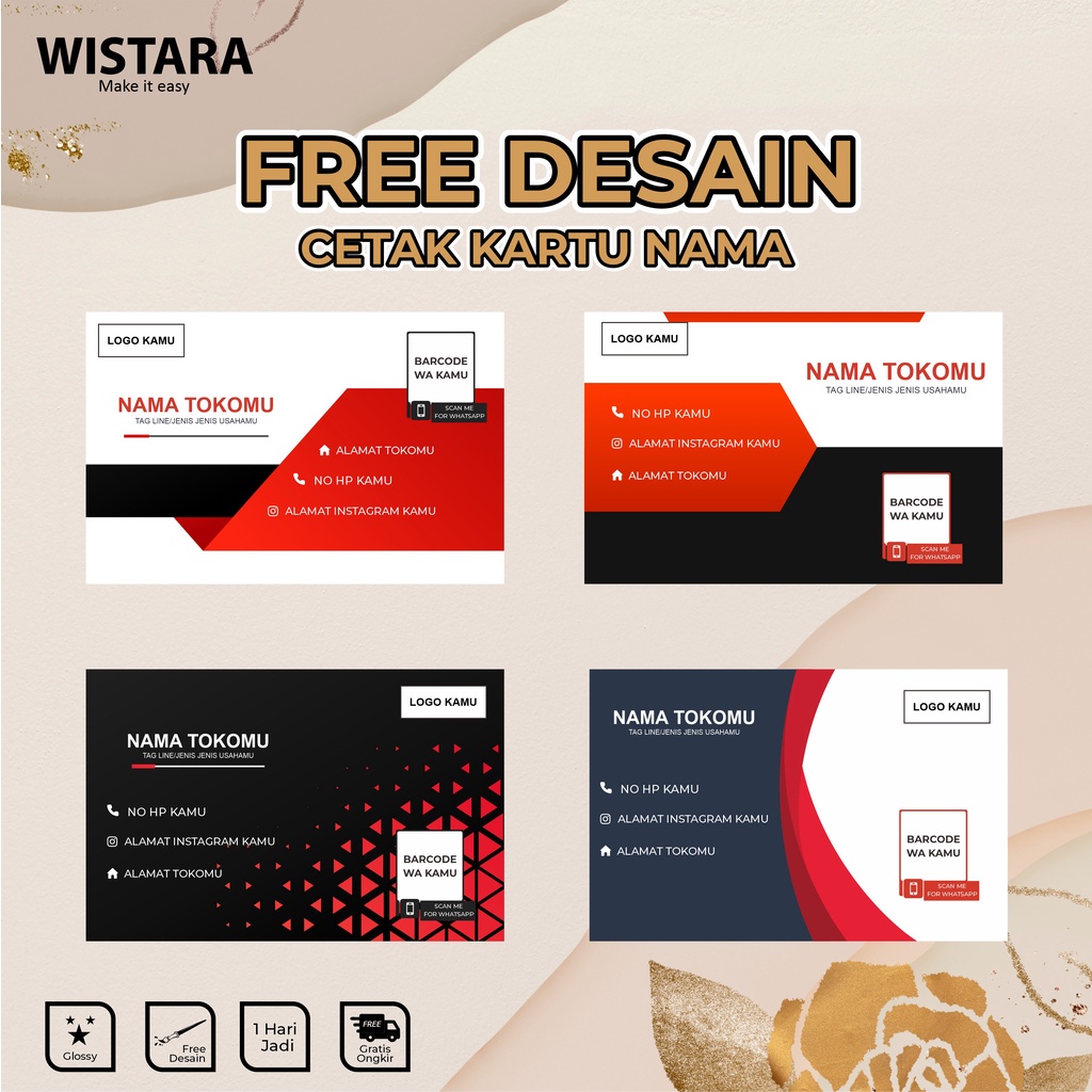 

Kartu Nama Motif Aesthetic Bisa Custom Dan Free Desain 1 SISI/ 2 SISI