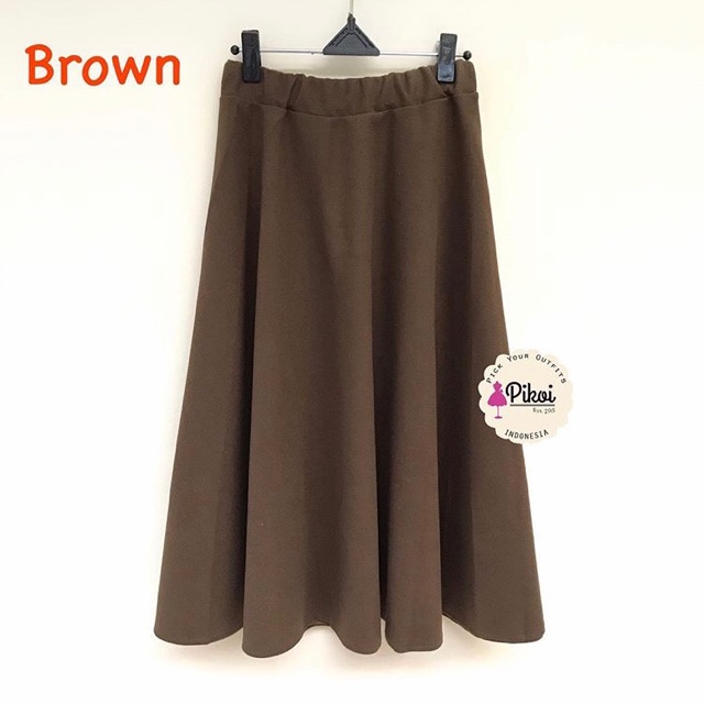 Rok polos wanita / rok cewek lucu / rok korea cewek murah / rok coklat / rok hijabers mura lucu 1937