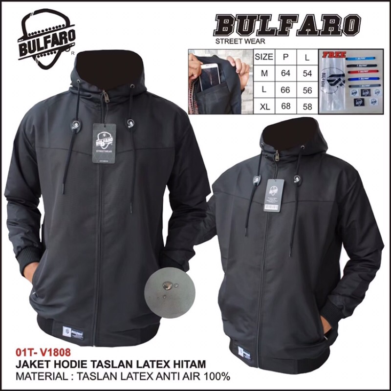 JAKET PRIA TASLAN WATERPROOF ORIGINAL BULFARO / JAKET HOODIE PRIA TASLAN WATERPROOF / BISA COD