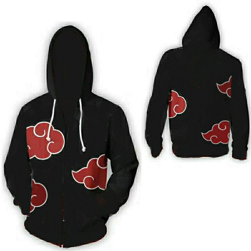 S - XXXXXL(6XL) Jaket NARUTO BIGSIZE Hoodie Anime Naruto Hoodie AKATSUKI ZipHoodie Anime AKATSUKI