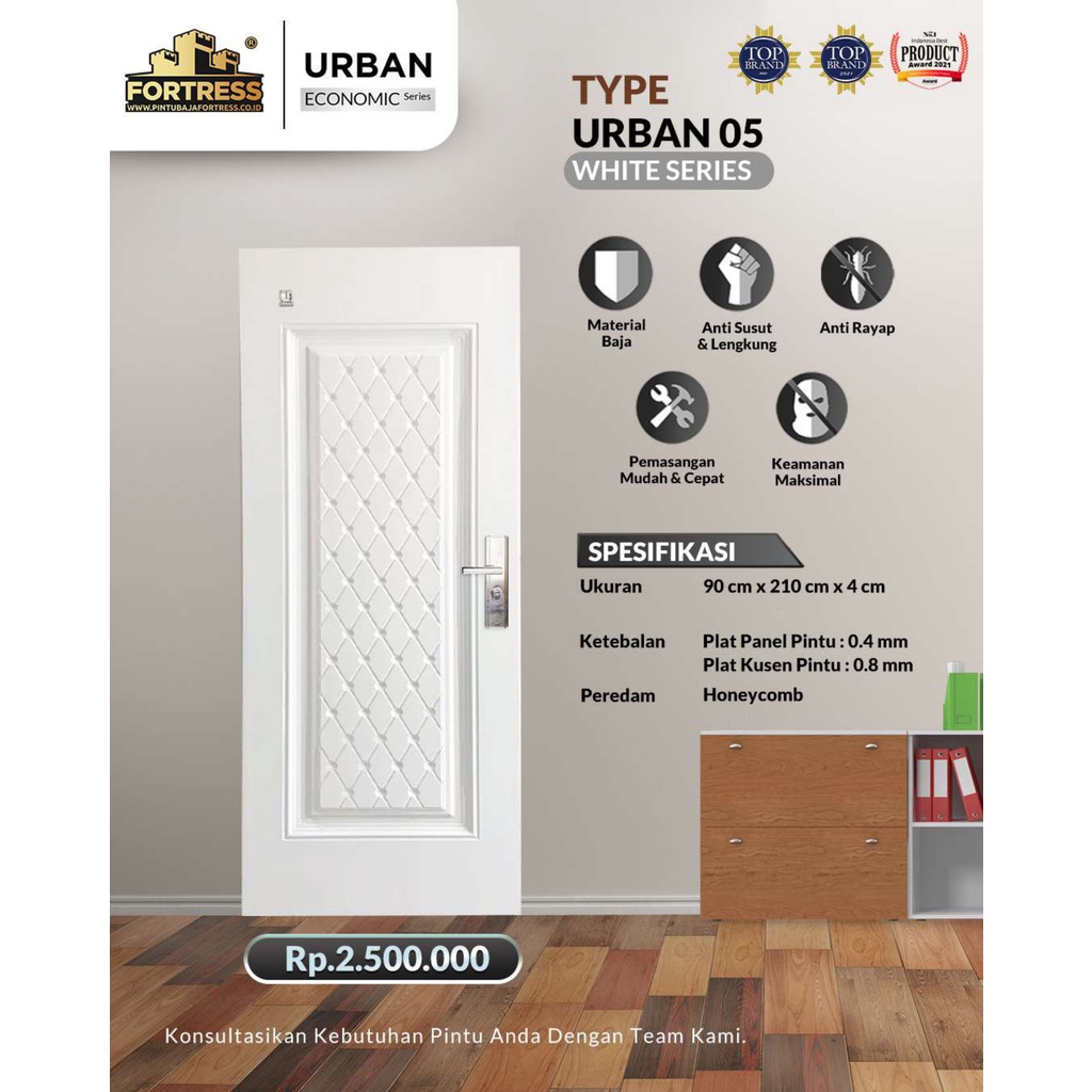 Pintu Baja FORTRESS Tipe Urban 90 05 - Putih