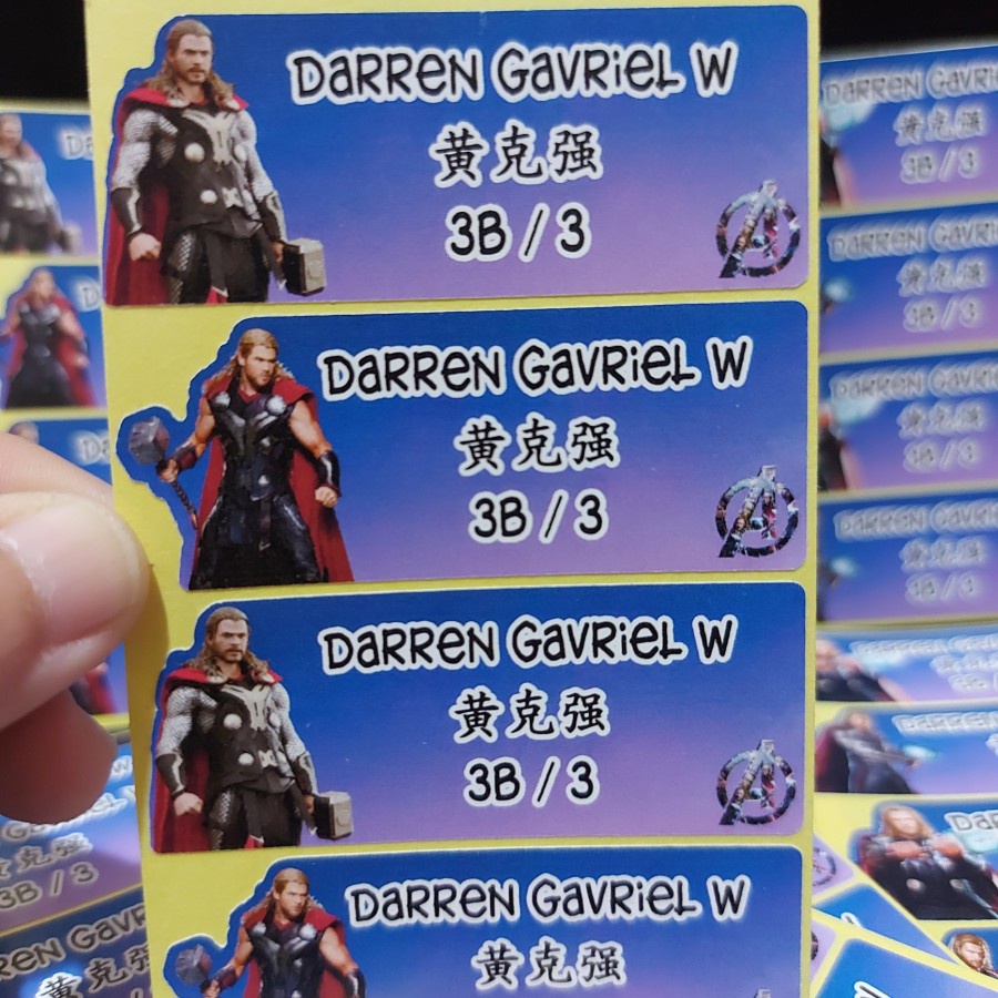 

THOR Stiker Nama Label Nama Sticker Thor Avengers khusus untuk Stiker Buku Pelajaran 6x2cm
