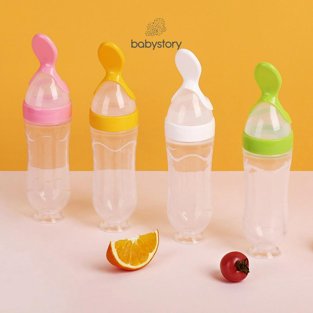 Sendok Botol bayi Sendok Botol Mpasi Silikon 90 ml Sendok botol susu bayi