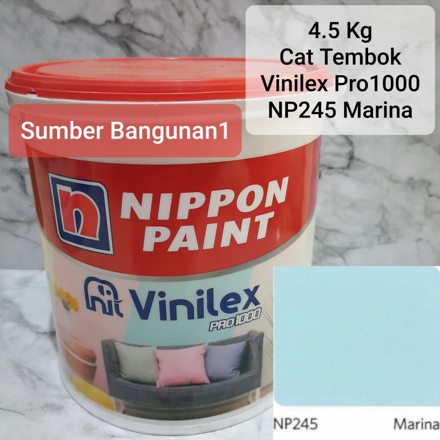 Cat Tembok vinilex Pro 1000 biru muda 245 Marina dinding nippon paint