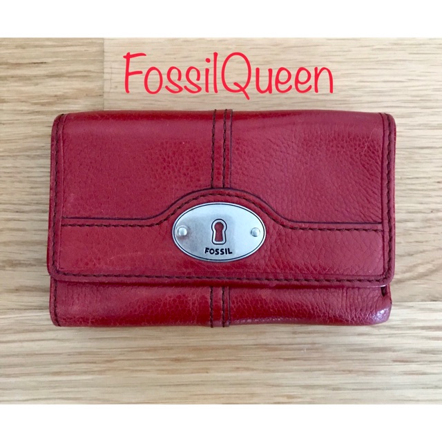 DOMPET FOSSIL ORIGINAL RED MADDOX Leather TAS Second Bekas Ori Asli