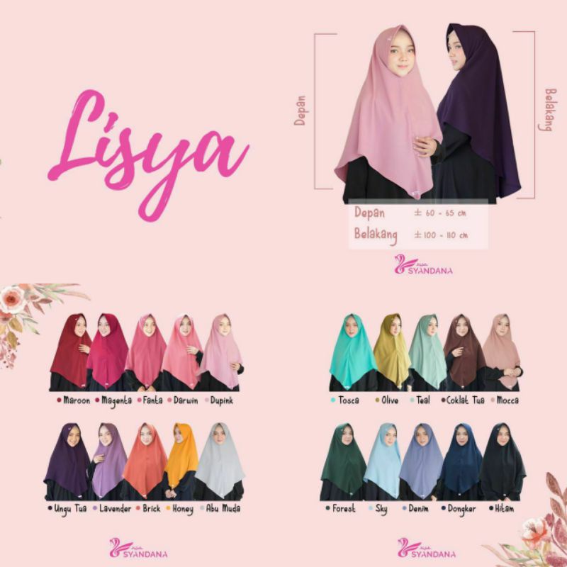 Lisya size M by Hijab Syandana/Khimar syar'i/jilbab syar'i/hijab terbaru