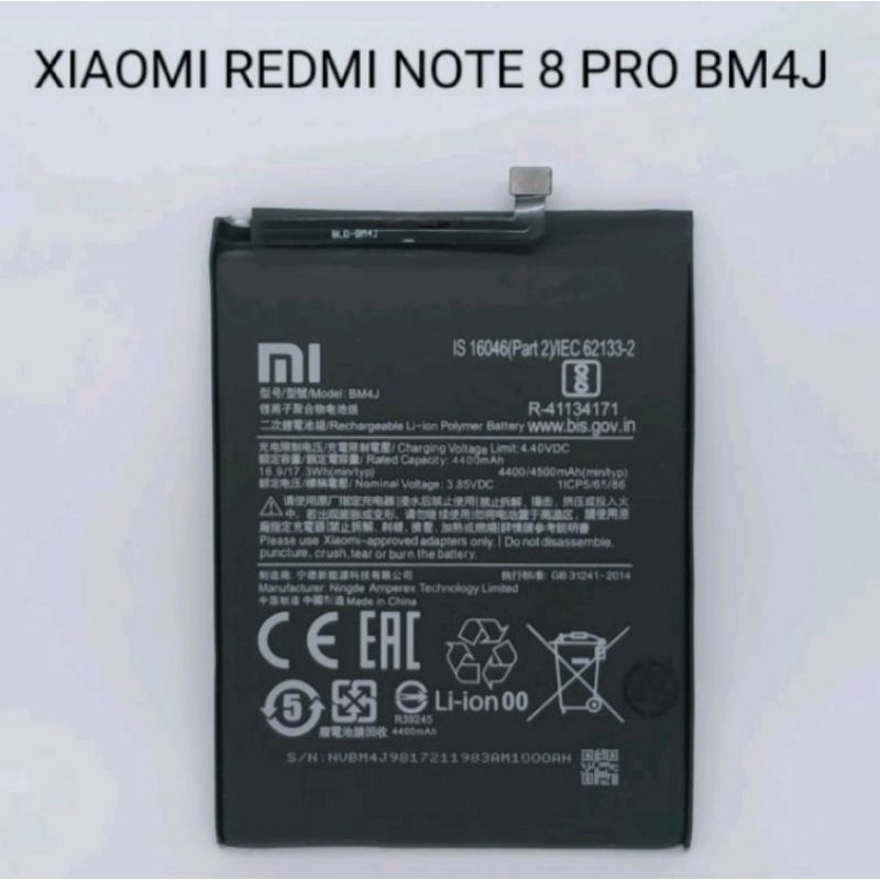 BATERAI REDMI NOTE 9 PRO - BM4J ORIGINAL