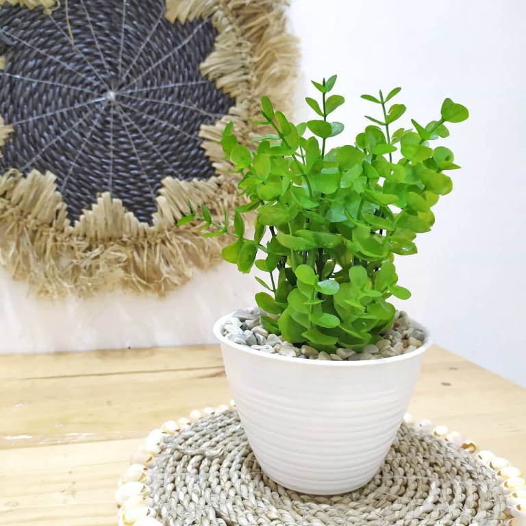 Naindo Bunga artifisial rumput plus pot hiasan ruang tamu dan kantor t-bunga palsu