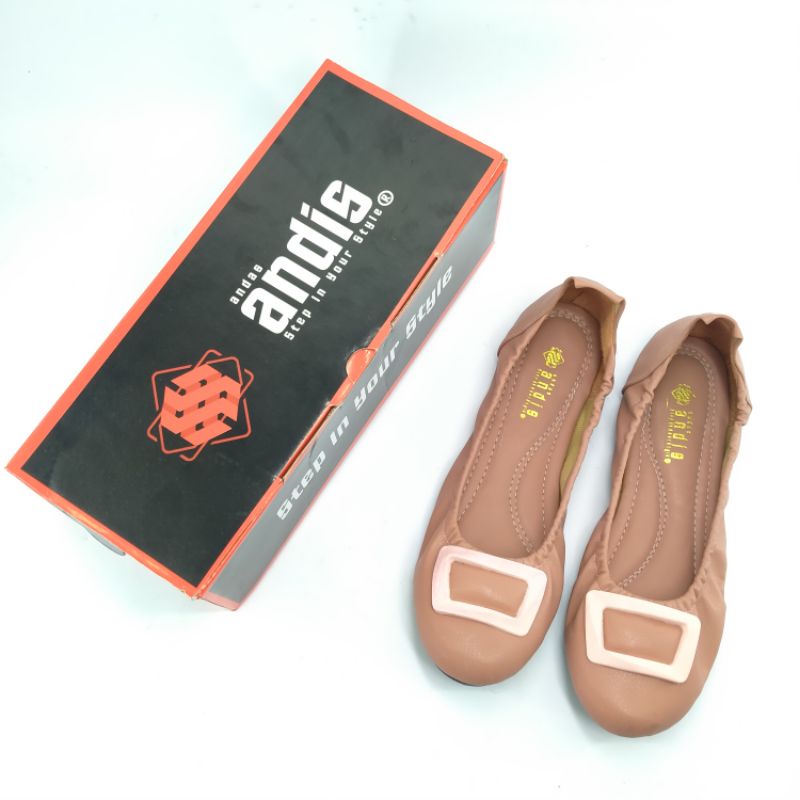 ANDIS Sepatu Flat Shoes Sol Karet Bisa dilipat ROLLY AN09