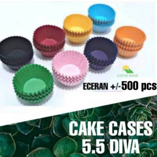 DAPURMAMI Diva cake Cases 5,5 kertas cupcake kue kertas nastar