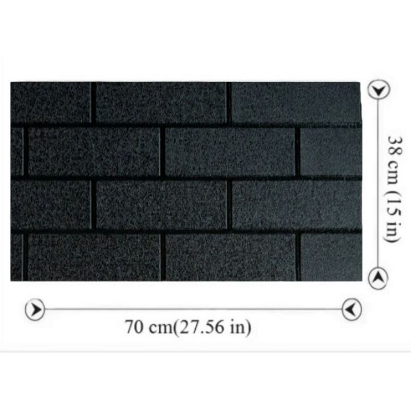 WALLPAPER DINDING 3D BATA HALUS KULIT JERUK 70 X 77 CM TEBAL 3MM-HITAM 3MM 70 X 38