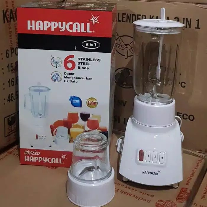 Blender Happy Call National/ HC 2 In1 - Blender 6 Mata Pisau Irit 190Watt Bl 711 A Garansi