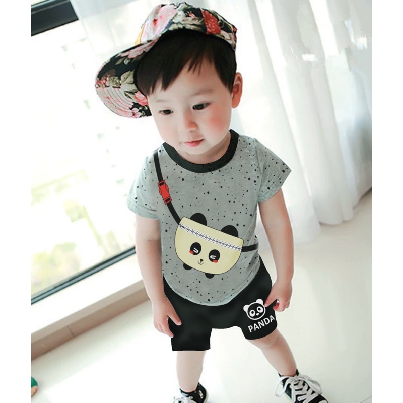 SETELAN ANAK KARAKTER PANDA CUTE 6-12 BULAN PAKAI REAL PICT