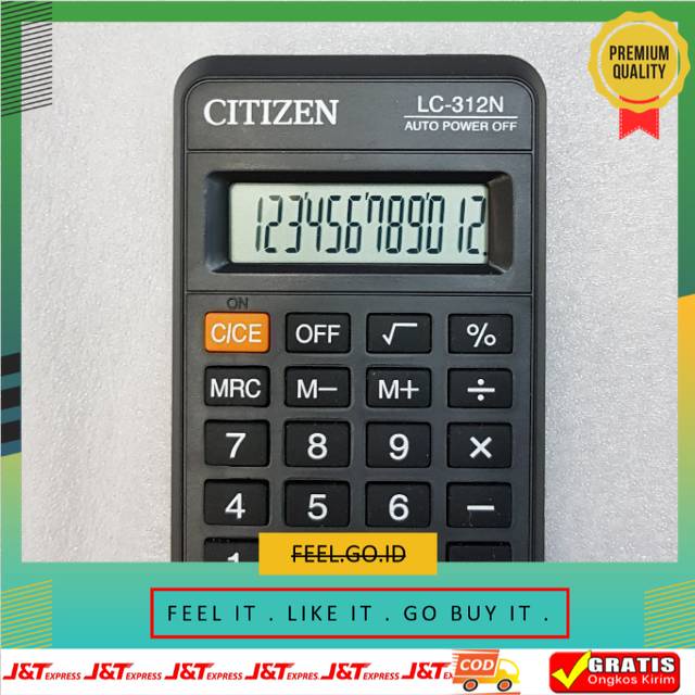 

Terbagus Termurah Kalkulator Citizen LC 312 . Kalkulator kecil 12 digit