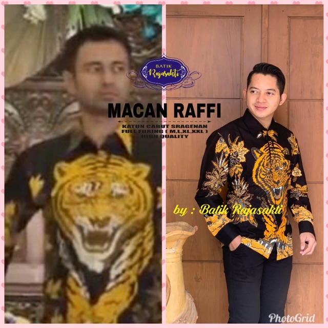 Batik Pria MACAN RAFFI Katun Halus Full Furing Termurah