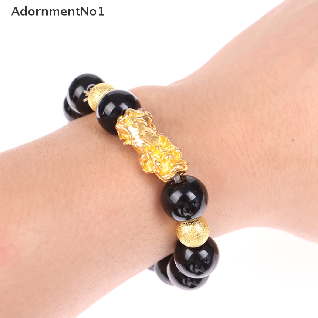 (AdornmentNo1) Gelang Manik Batu Obsidian Feng Shui Untuk Pria / Wanita