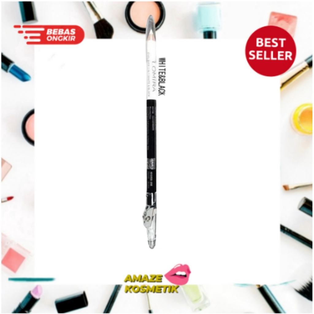 LOMIRA Eyeliner Pensil White n Black 2in1 Bpom - Amaze_Kosmetik