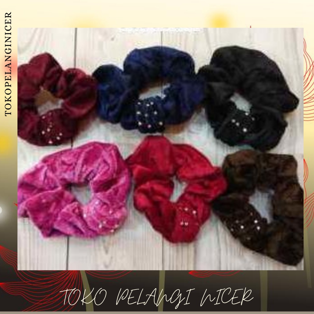 IKat Rambut Korea - Kunciran rambut Baldu - Kucir Ikat rambut Cepol Korea Beludru Polos