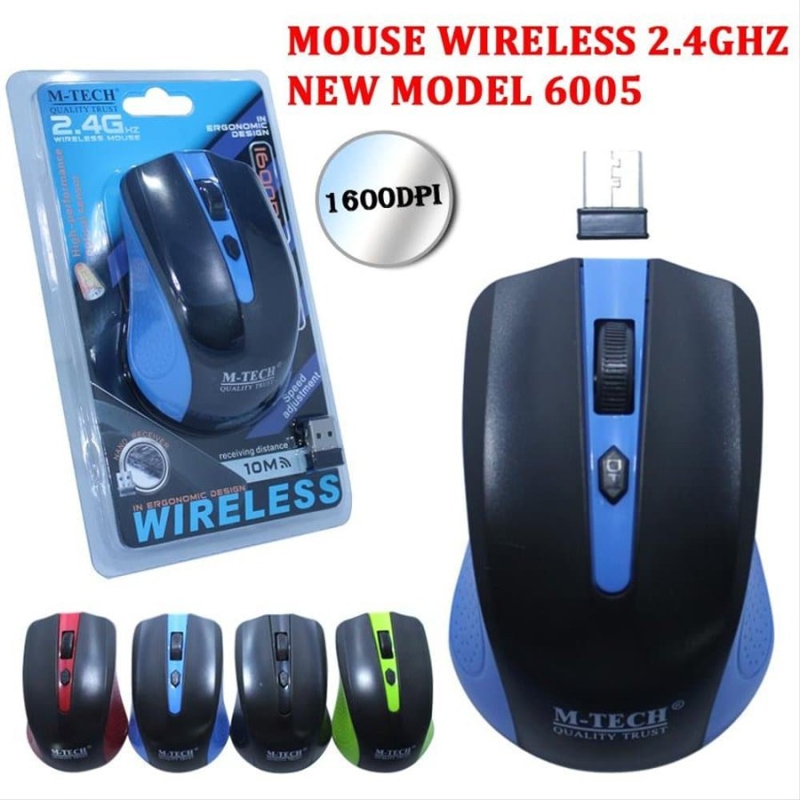 Mouse wireless m-tech 2.4ghz 1600dpi 6005 - Mice nirkabel mtech sy-6005