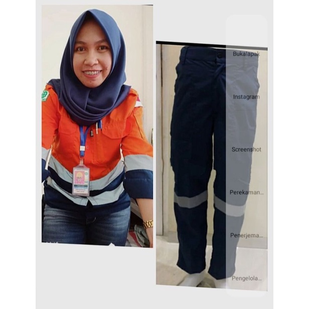 SETELAN SERAGAM SAFETY ORANYE NAVY PREMIUM