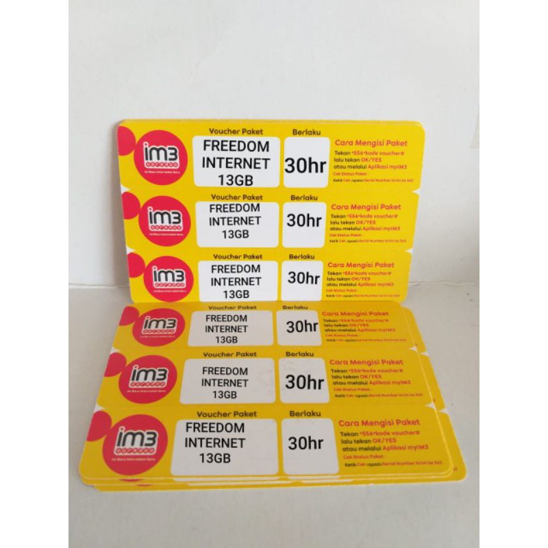 VOUCHER DATA INDOSAT FREEDOM INTERNET 13GB