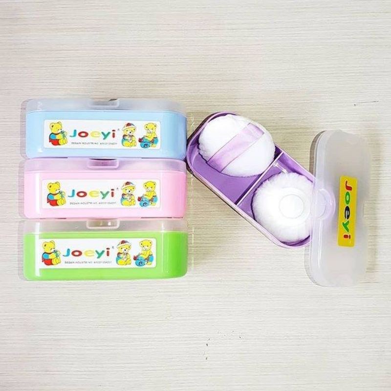 Tempat bedak bayi 2 in 1 plus puff JOEYI anti pecah