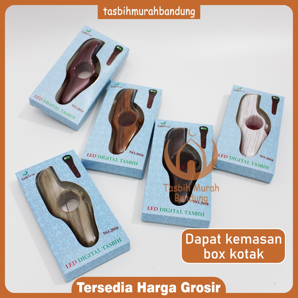 Tasbih Digital Sistem Gulir LED Model Kayu Sultan