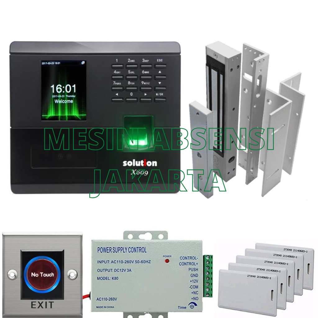 paket akses door plus absensi solution x609 paket access door wajah paket access control wajah rfid jari