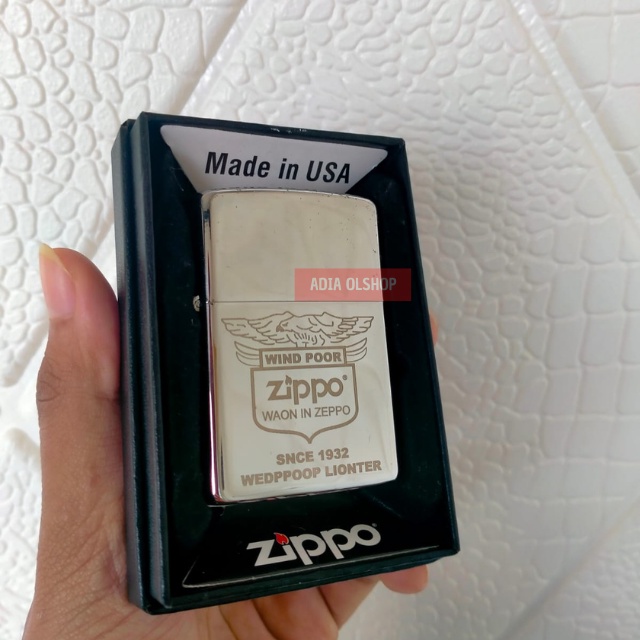 Korek Api Zipo Crome Premium Motif Wedppoop Lionter Windpoor Zippo Denting 1x