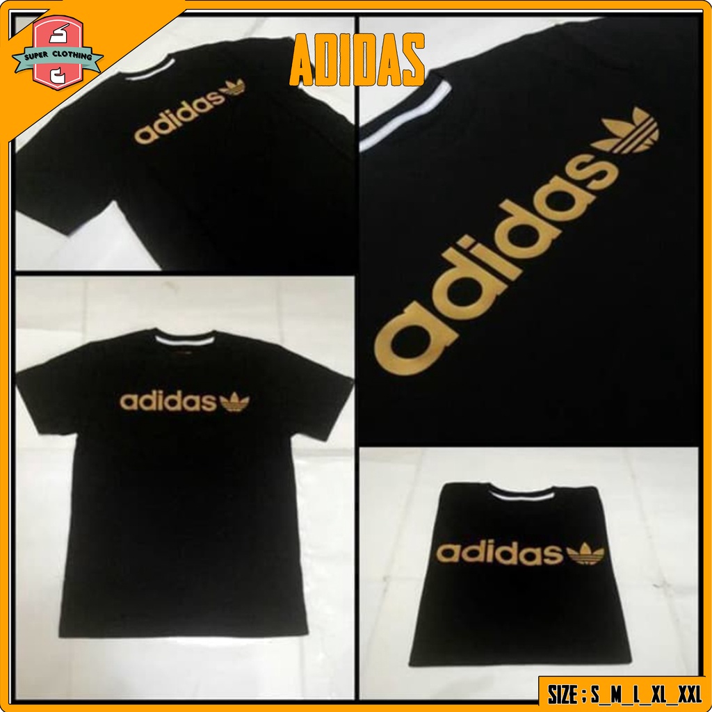 KAOS ADIDAS - T-SHIRT ADIDAS - KAOS DISTRO ADIDAS - KAOS KATUN ADIDAS - BAJU COMBED ADIDAS EMAS