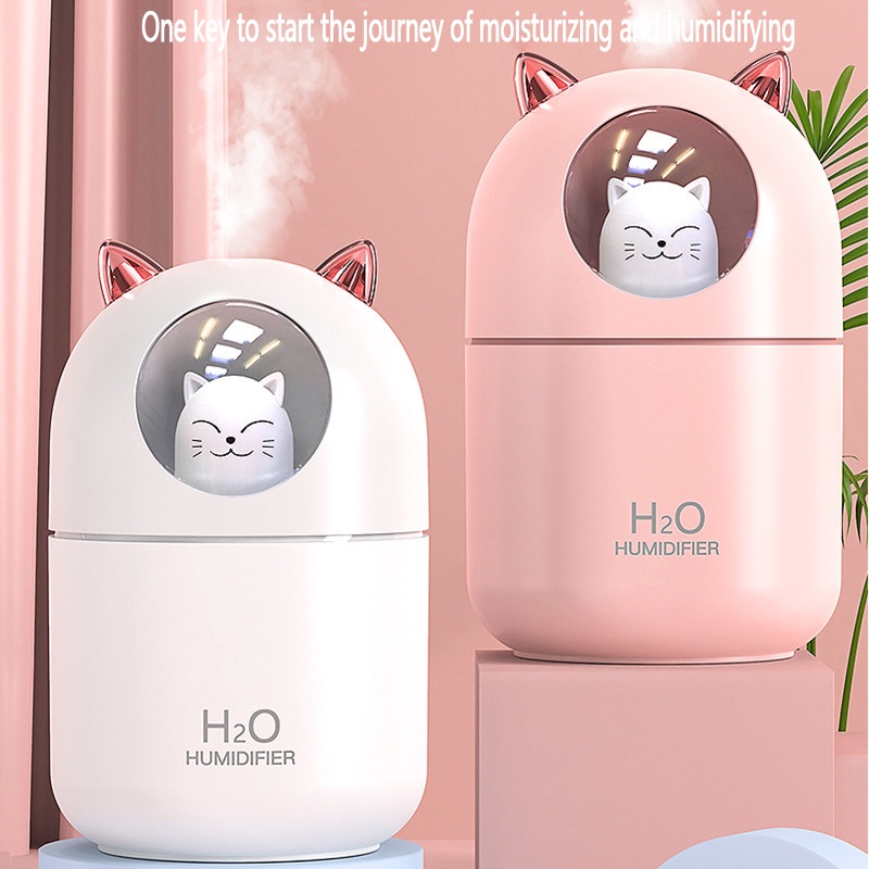 Air Humidifier / Aroma Diffuser Usb Mini Bentuk Kucing Lucu Untuk Rumah / Kantor