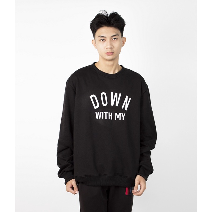 HIPNOP Down Sweater pria crewneck Sweater Unisex