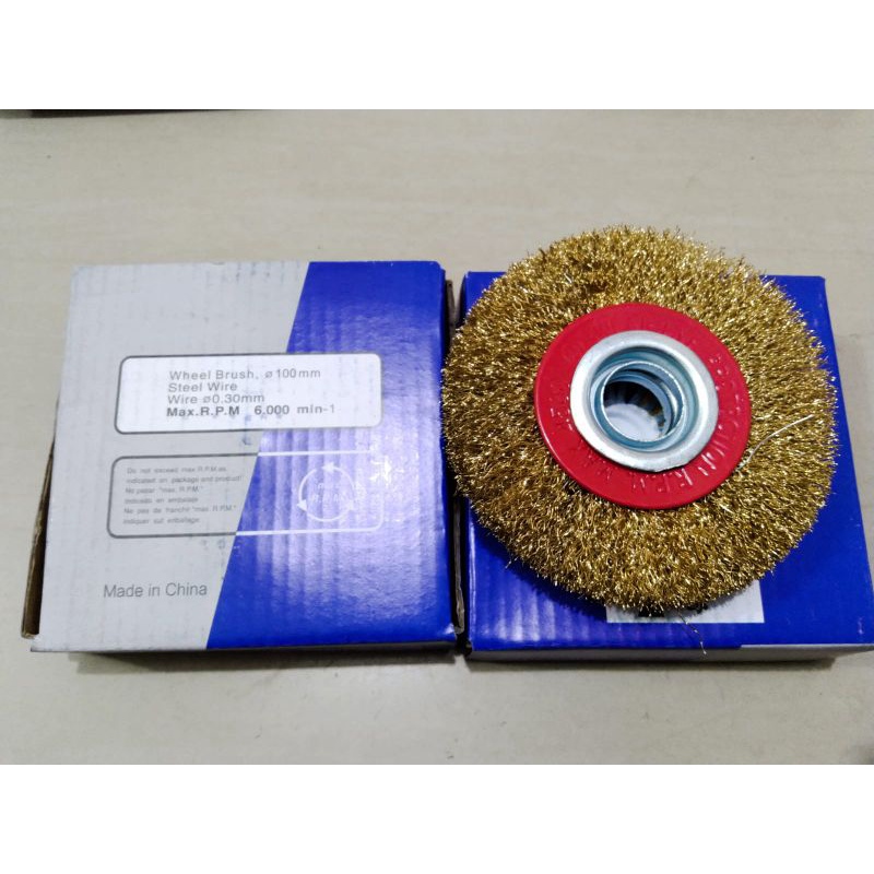 sikat kawat / wire brush 4 inch mata gerinda wheel brush
