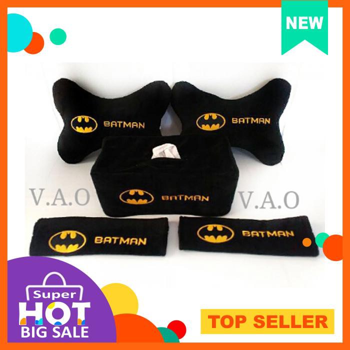 Paket Set Bantal Mobil 3 In 1 (Superman &Amp; Batman)
