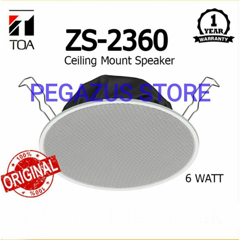 Jual TOA ZS2360 ZS2360 AS Ceiling Speaker Plafon 6W Original Ori