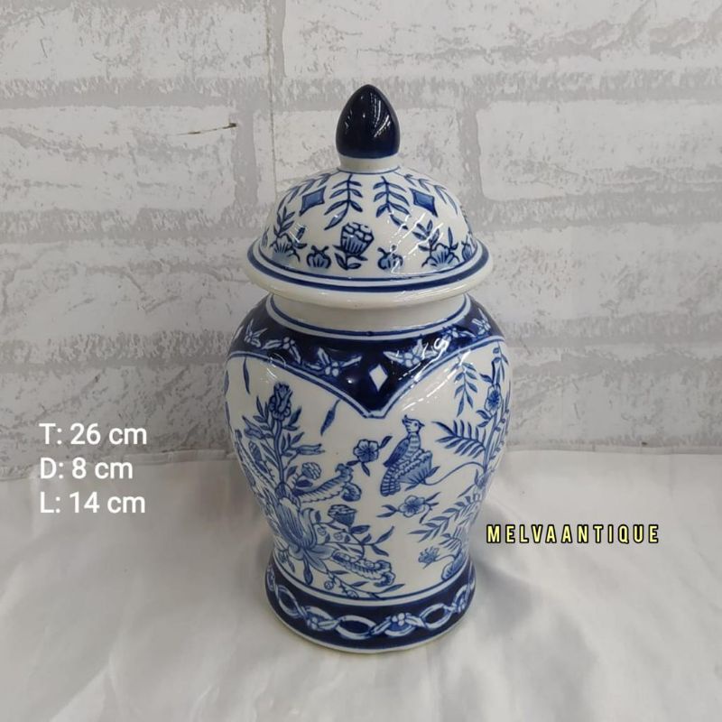 Toples Keramik biru putih