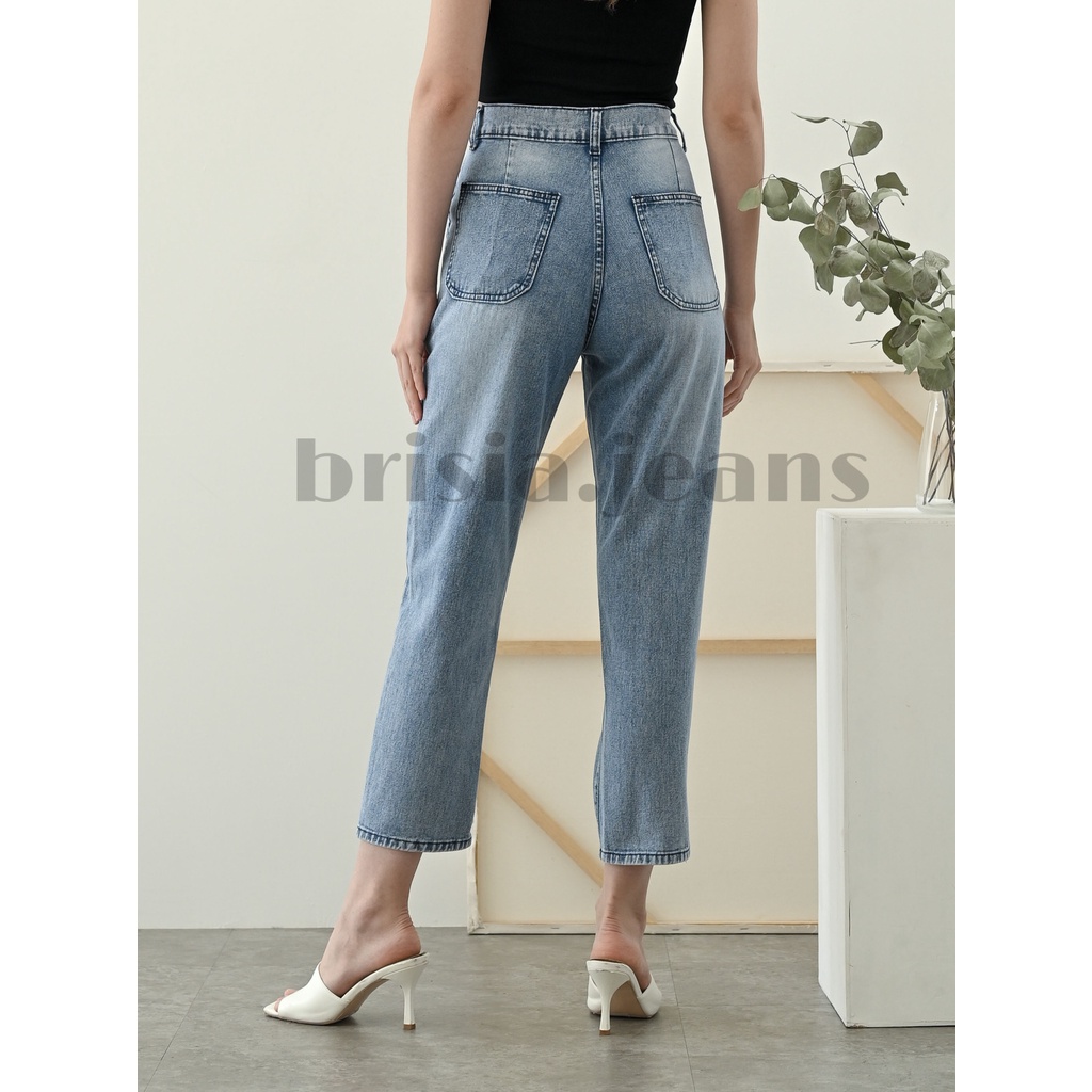 [SIZE 27-34] STELLA Highwaist Boyfriend Jeans - Snow Blue Series / Bigsize Jeans Boyfriend