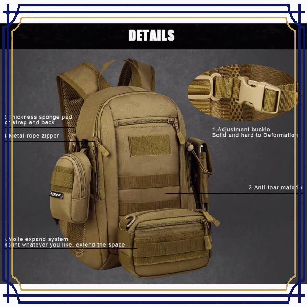 Tas Ransel Backpack Military Tactical Waterproof 15L TS455