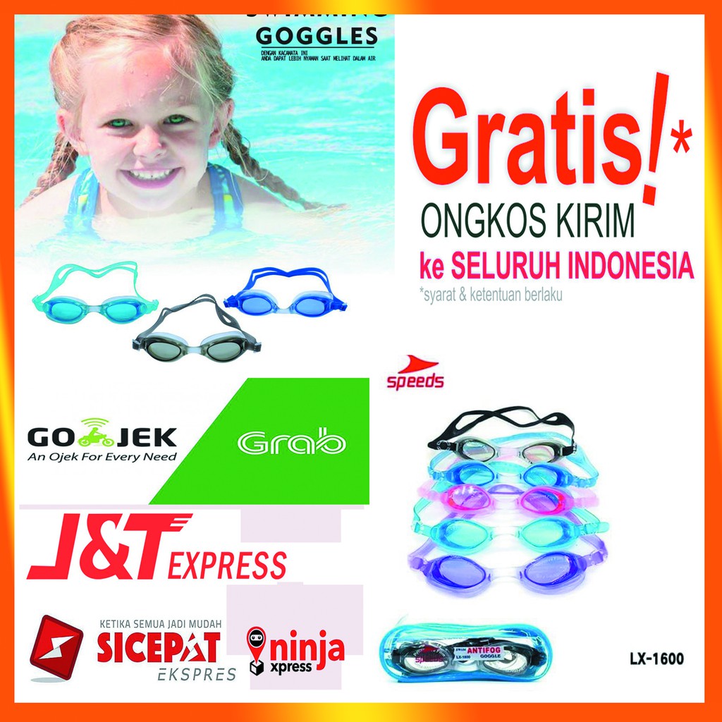 KACAMATA RENANG ANAK SPEEDS / KACAMATA RENANG ANTIFOG / GOOGLE SWIM SPEEDS ORIGINAL