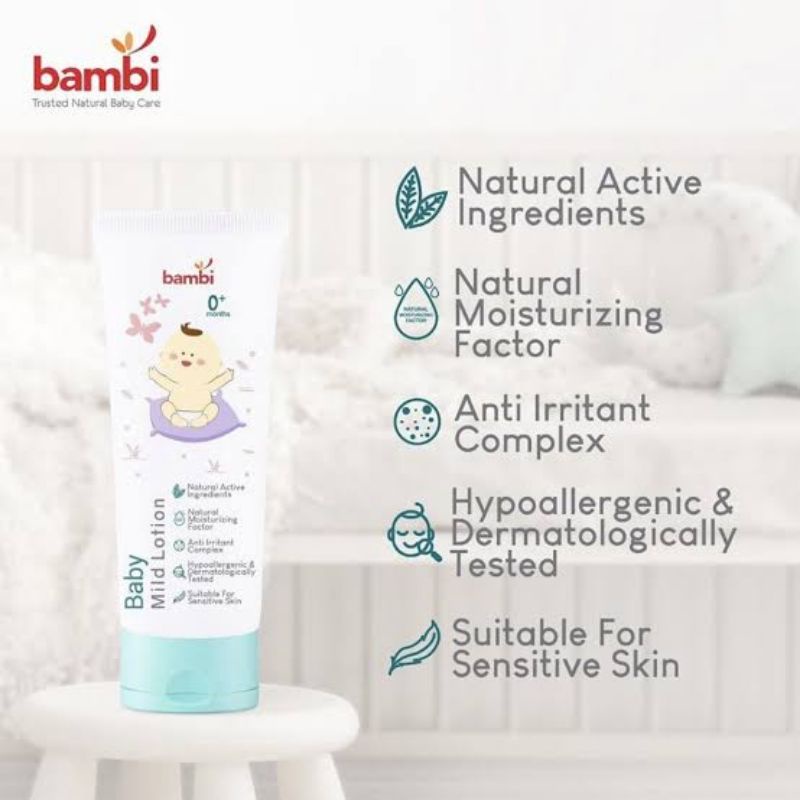 Bambi Baby Mild Lotion 100ml - Bambi Body Lotion Bayi - Losion Bayi