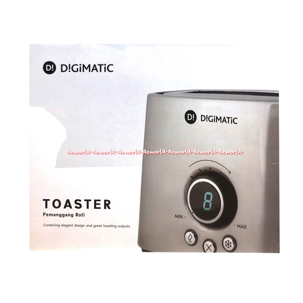 Digimatic Toaster Pemanggang Roti LCD Digital Stainless Steel Silver