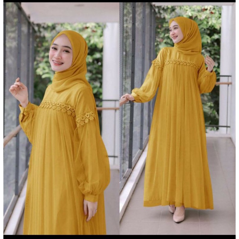 GAMIS WANITA MUSLIM NURAINI GAMIS KRANCANG BAJU GAMIS MAXI PREMIUM