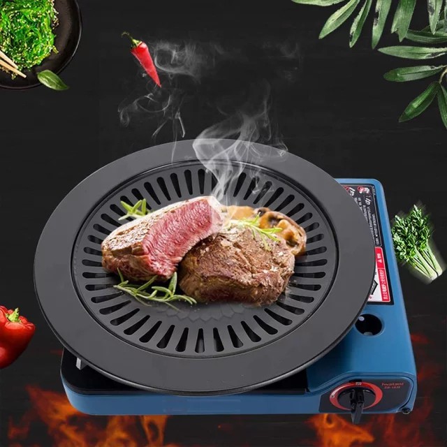 Alat Pemanggang Panggangan Daging Barbeque BBQ Anti Lengket BBQ Grill Pan Smokeless 32cm