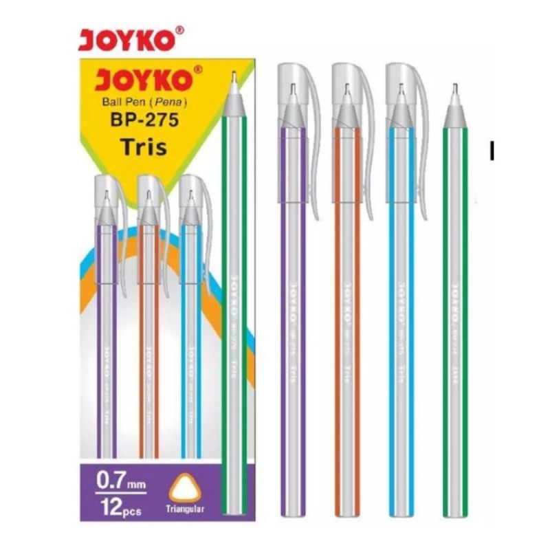 

12 Pulpen / Ballpoint Joyko BP - 275 / Tris 0.7 mm
